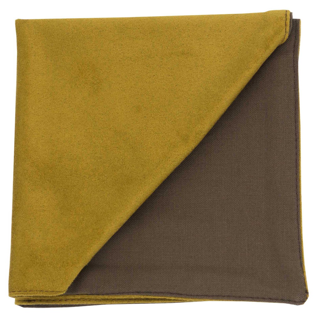 Pochette unie en suédine jaune curry "Le Swedish"