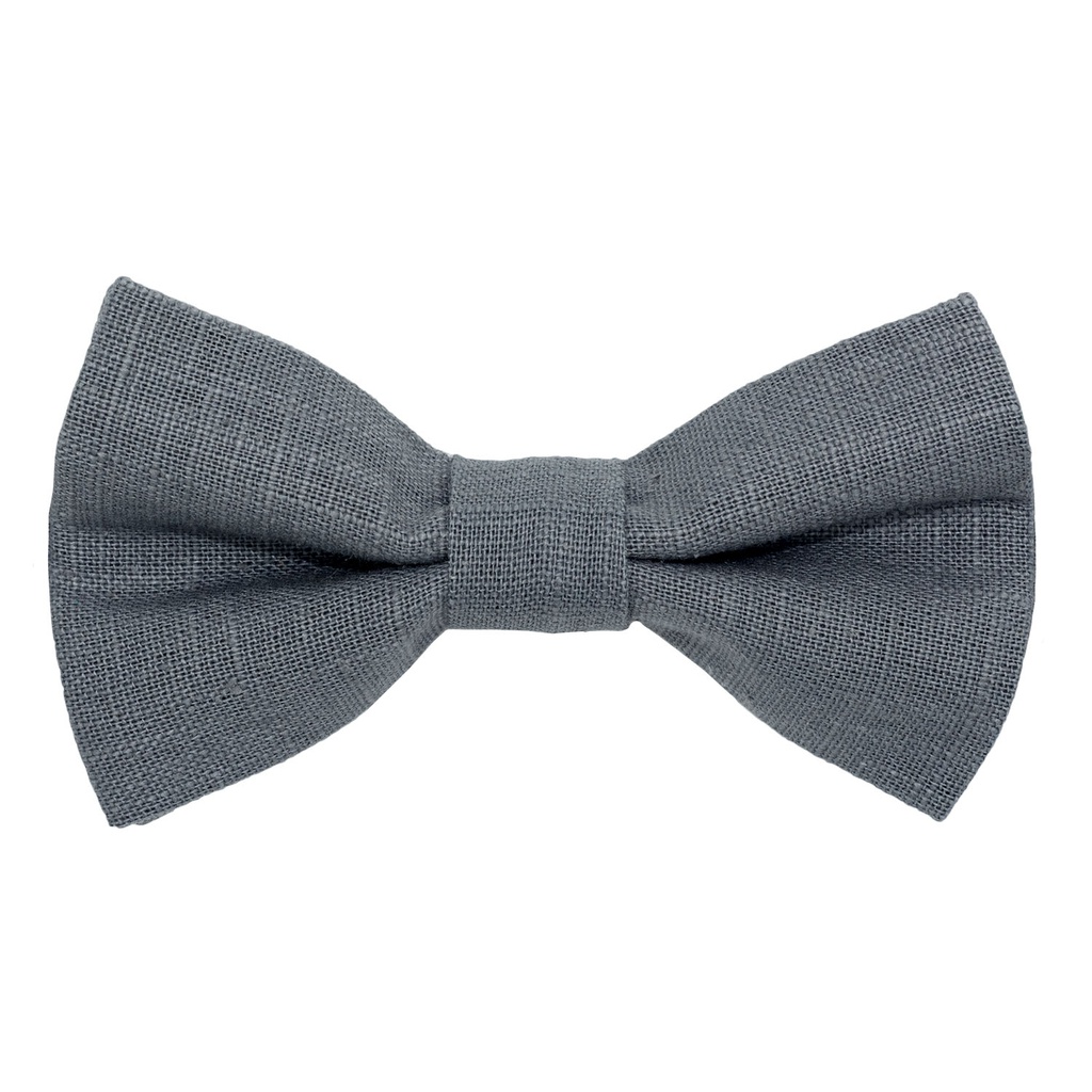 Noeud papillon en lin gris foncé