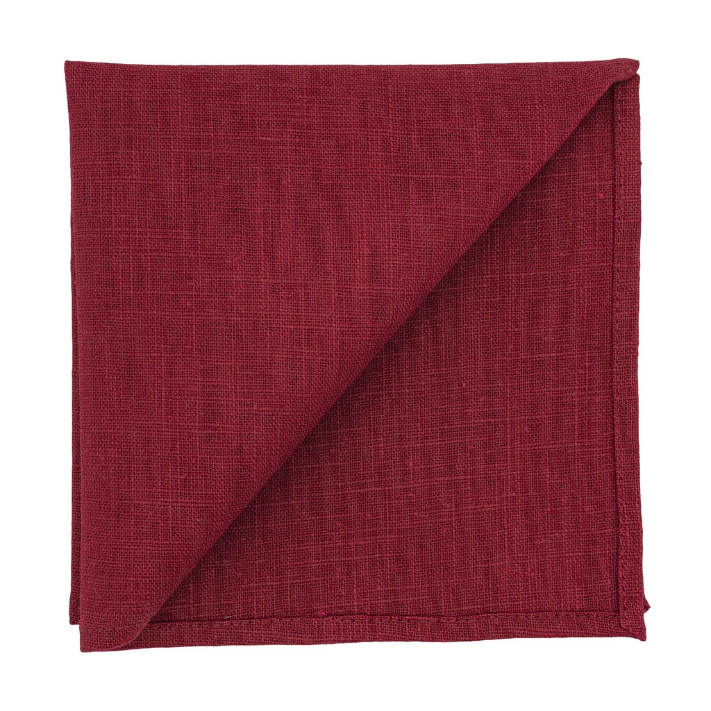 Pochette en lin bordeaux
