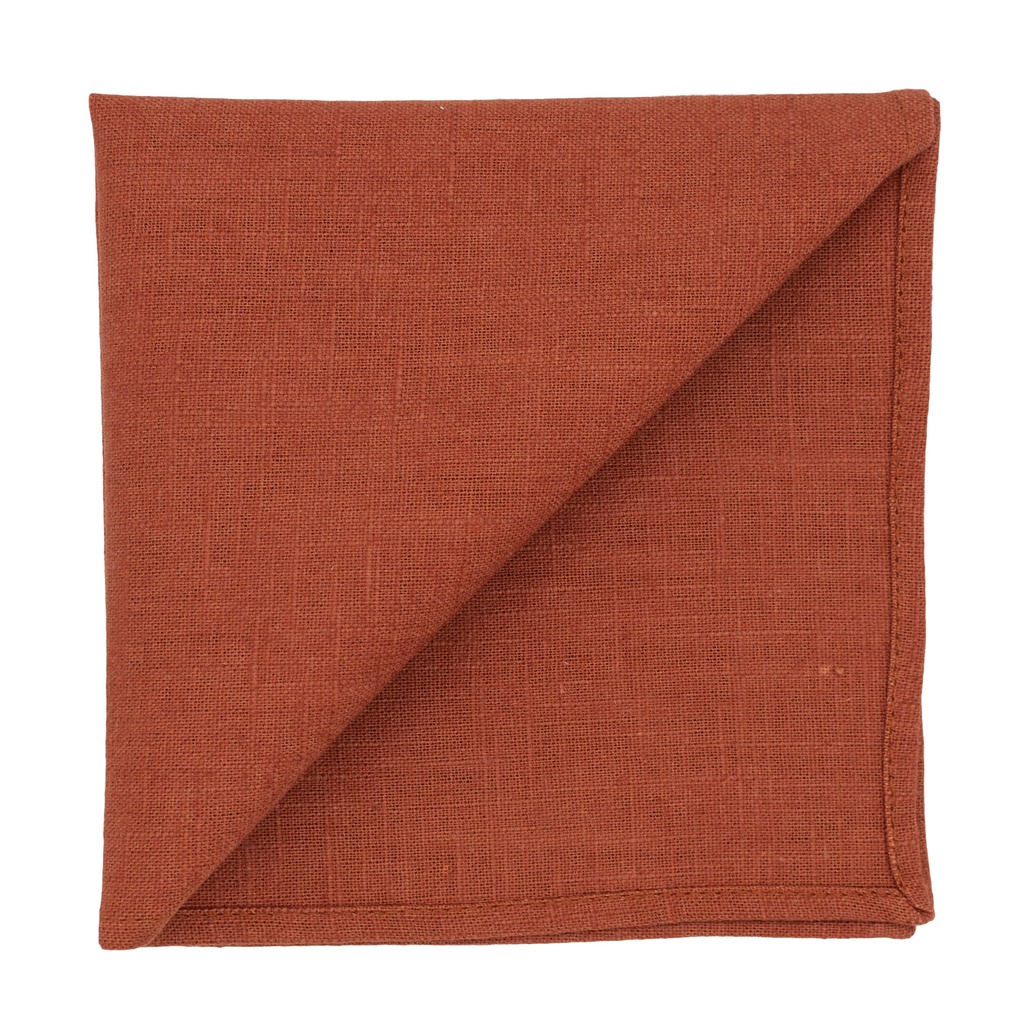 Pochette en lin terracotta