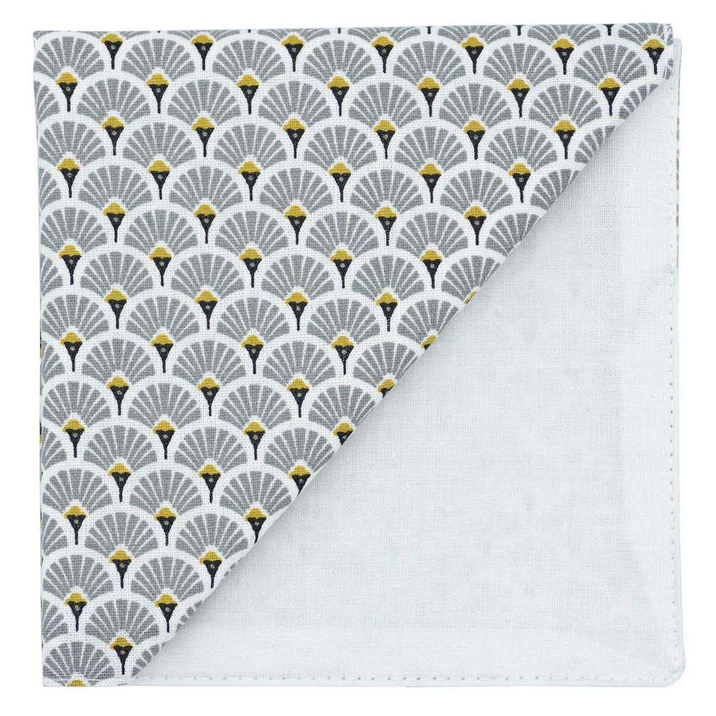 Pochette japonais "Éventails" gris