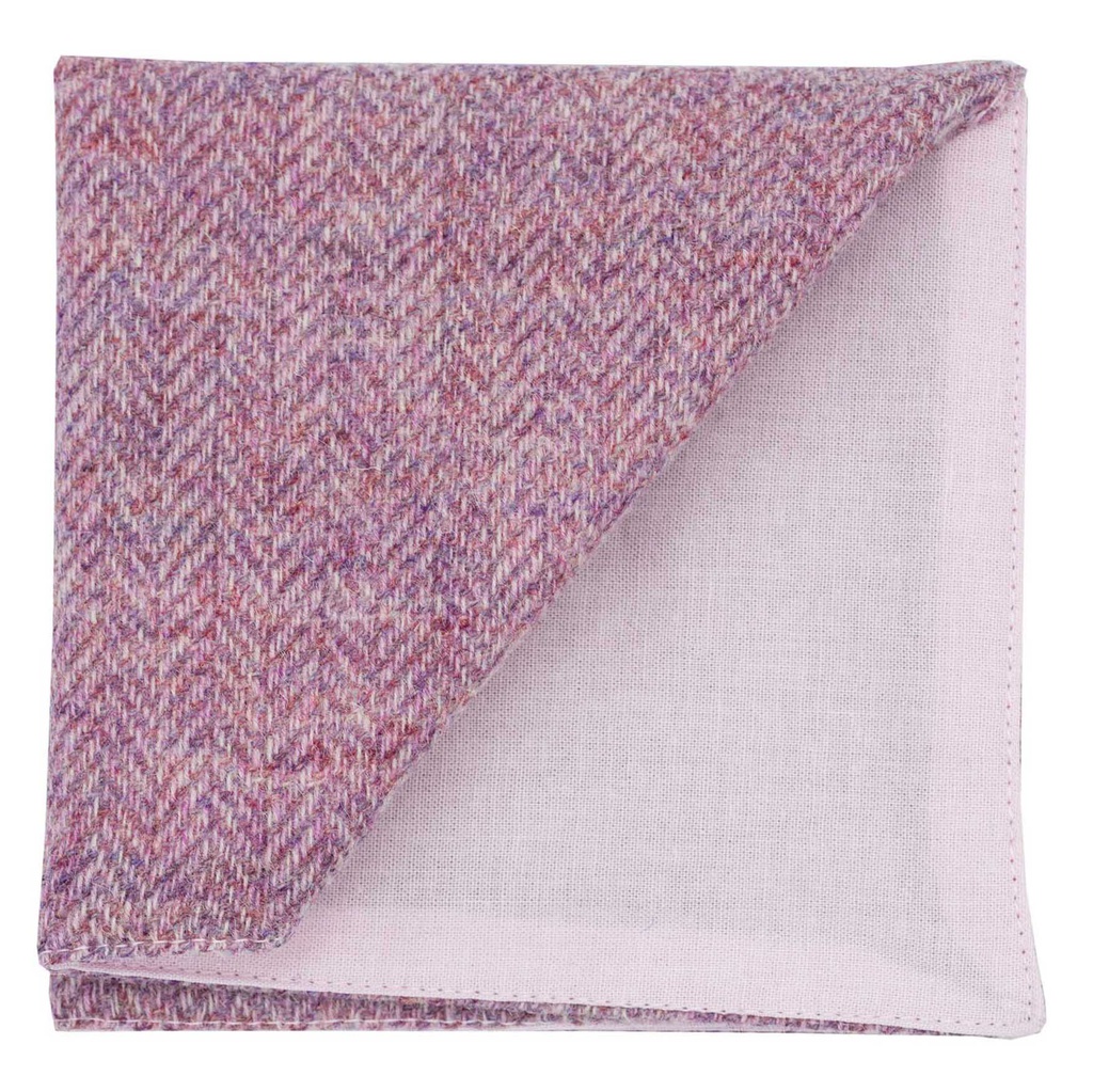 Pochette en tweed "Dundee" chevron rose