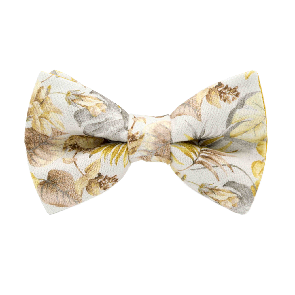Noeud papillon "Exotic" motifs exotiques jaunes