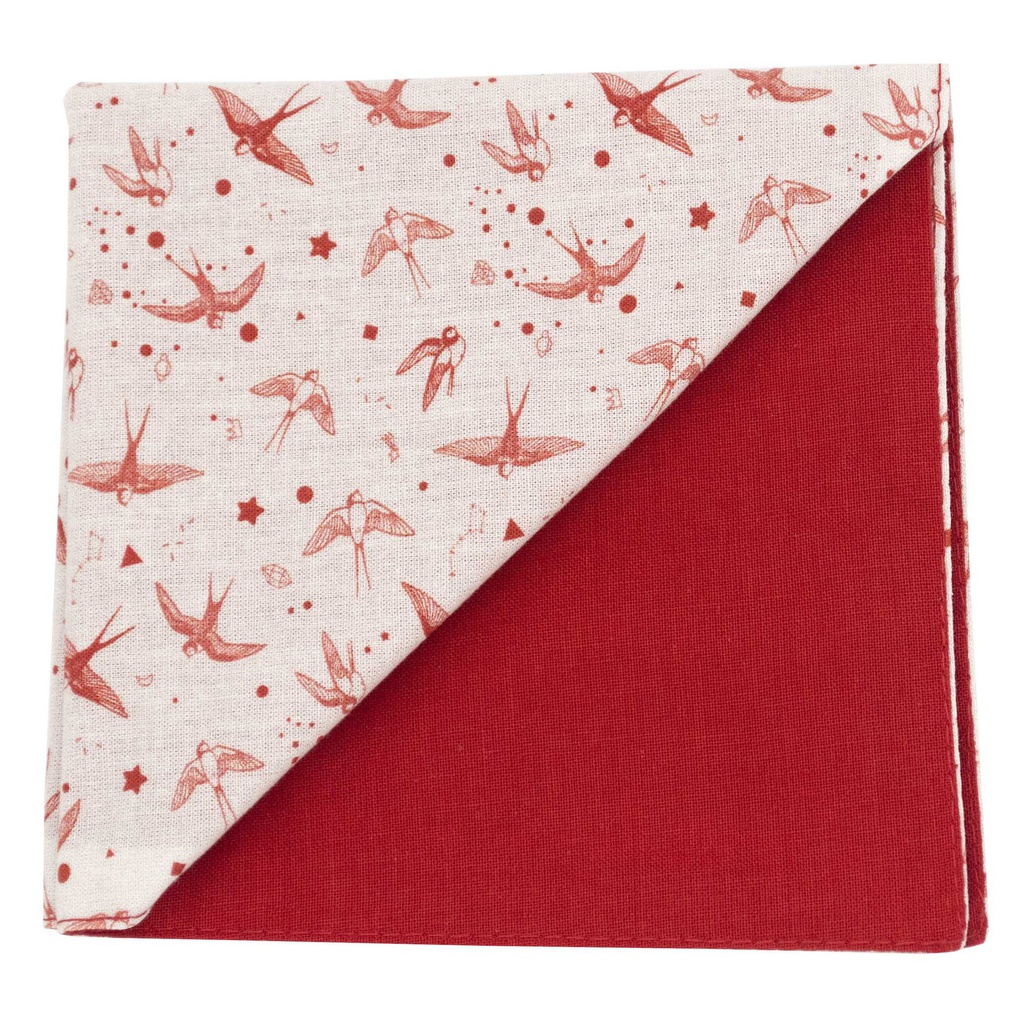 Pochette "Spring Is Coming" hirondelles rouges sur fond beige
