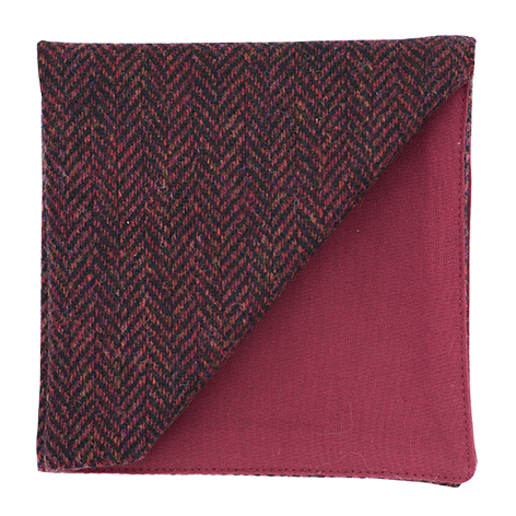 Pochette en tweed "Dundee" chevron rouge