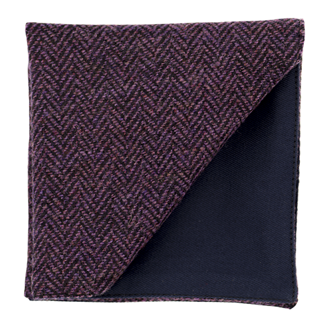 Pochette en tweed "Dundee" chevron mauve