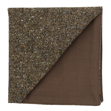 Pochette en tweed "Edimbourg" caviar Oxford marron foncé
