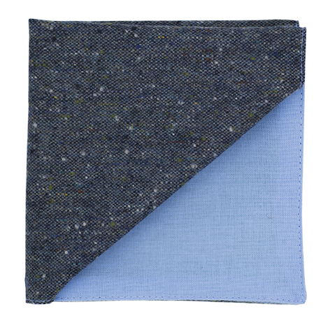 Pochette en tweed "Edimbourg" caviar Oxford bleu
