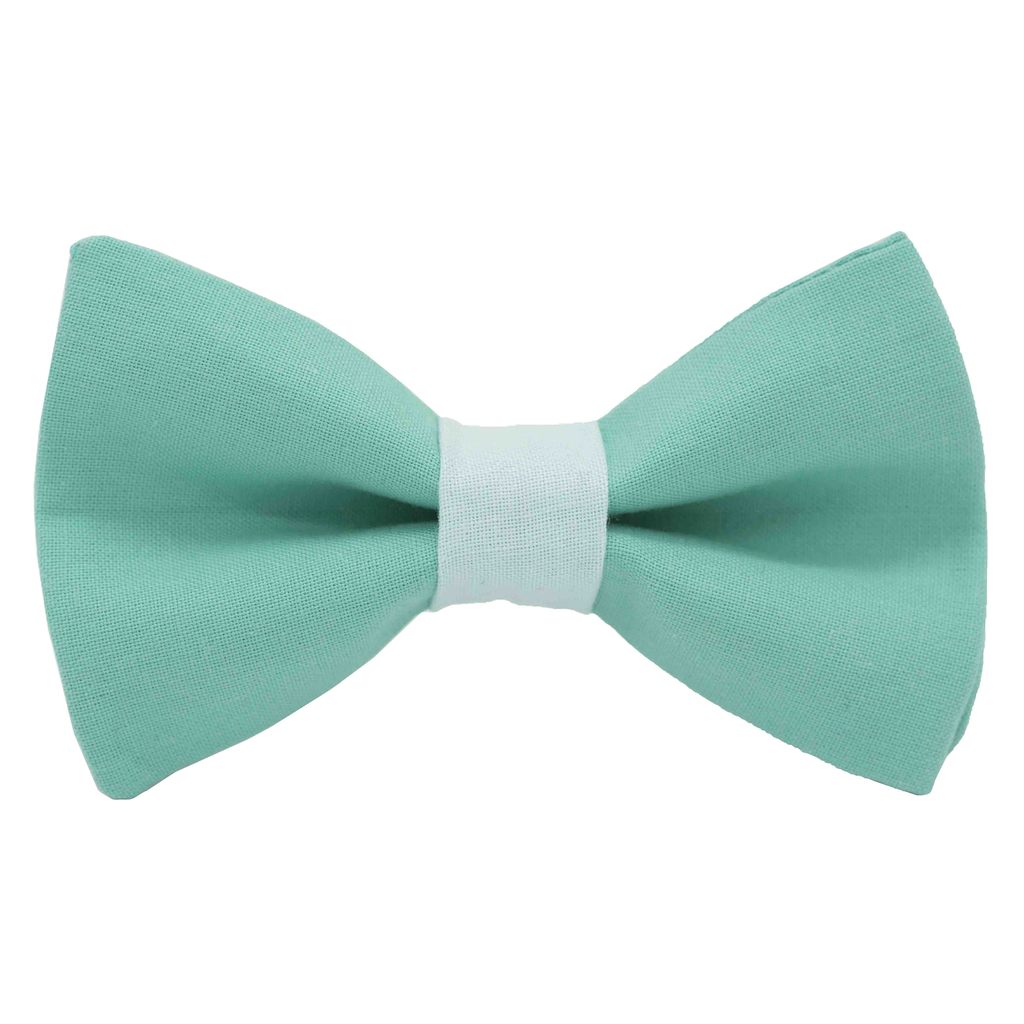 Noeud papillon uni turquoise "Punta Cana" bague bleu clair