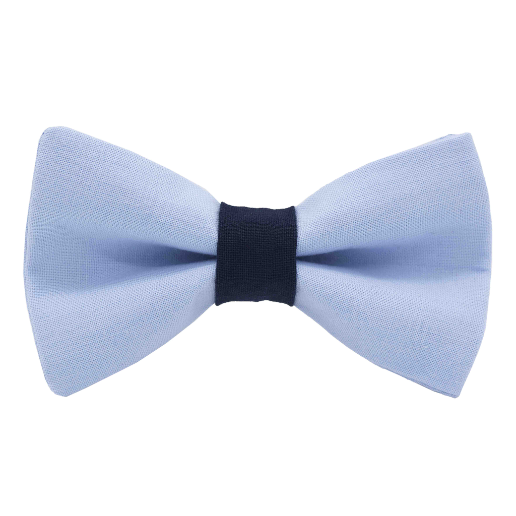 Noeud papillon uni bleu ciel "Portofino" bague marine