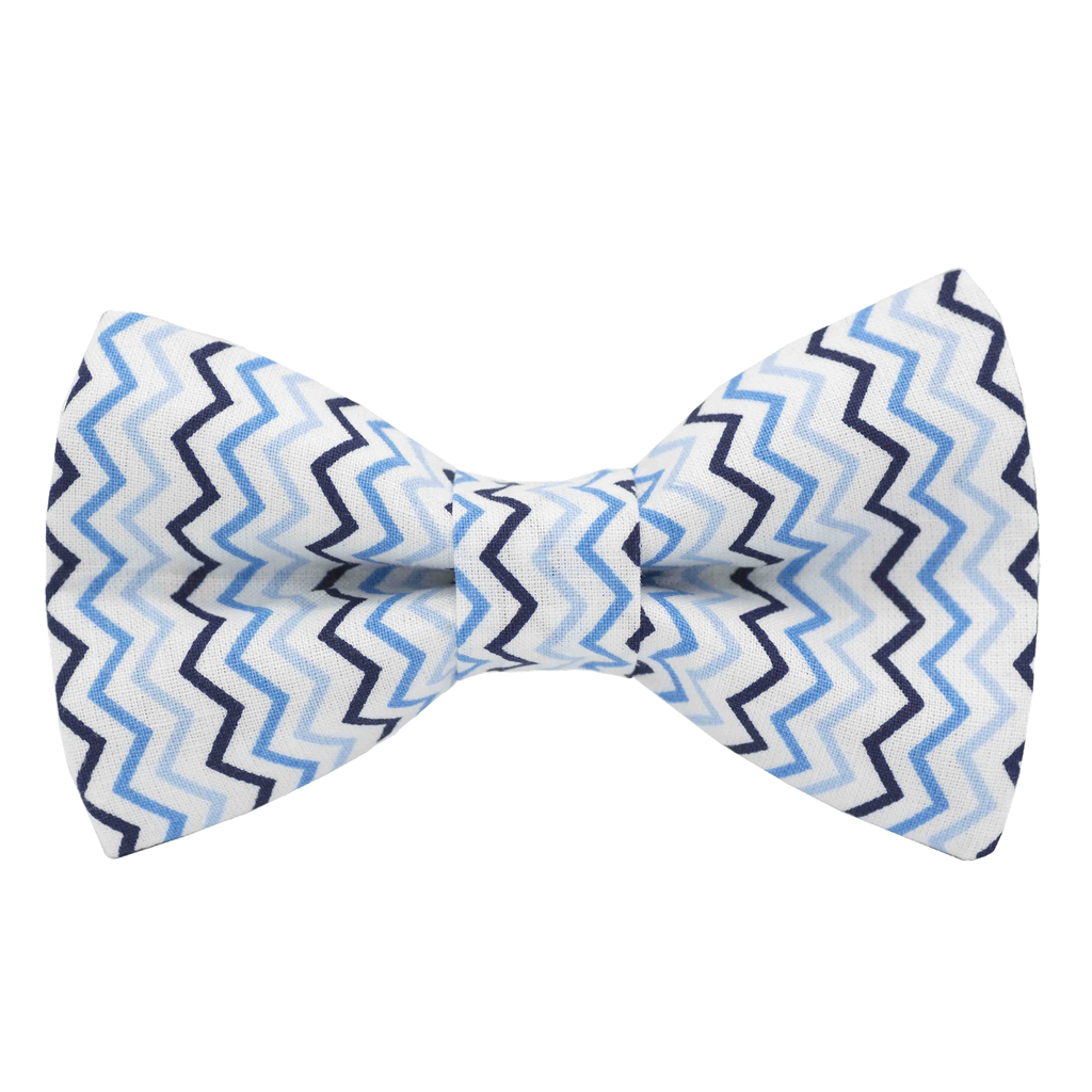 Noeud papillon "Zig-Zag" lignes en zigzag bleues