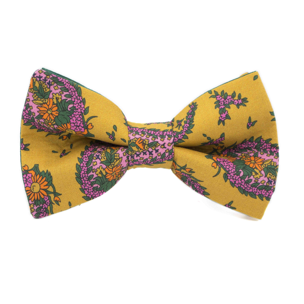 Noeud papillon Liberty "Jaipur" jaune moutarde