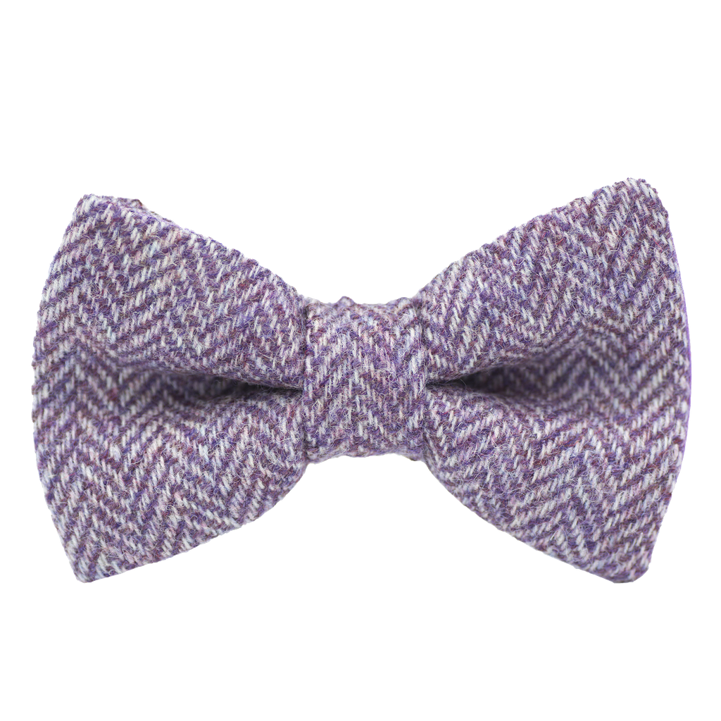 Noeud papillon en tweed "Dundee" chevron violet