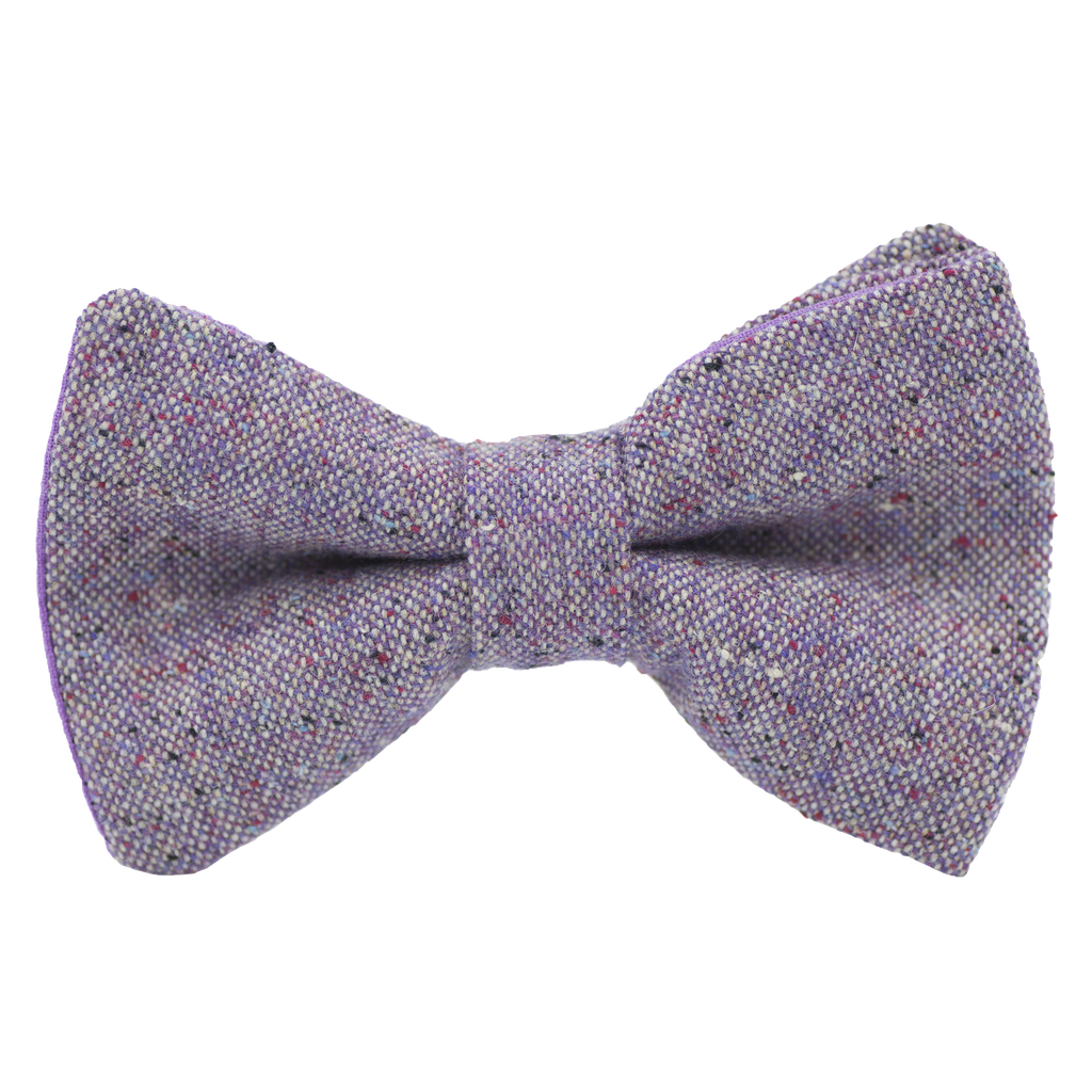Noeud papillon en tweed "Edimbourg" caviar Oxford violet