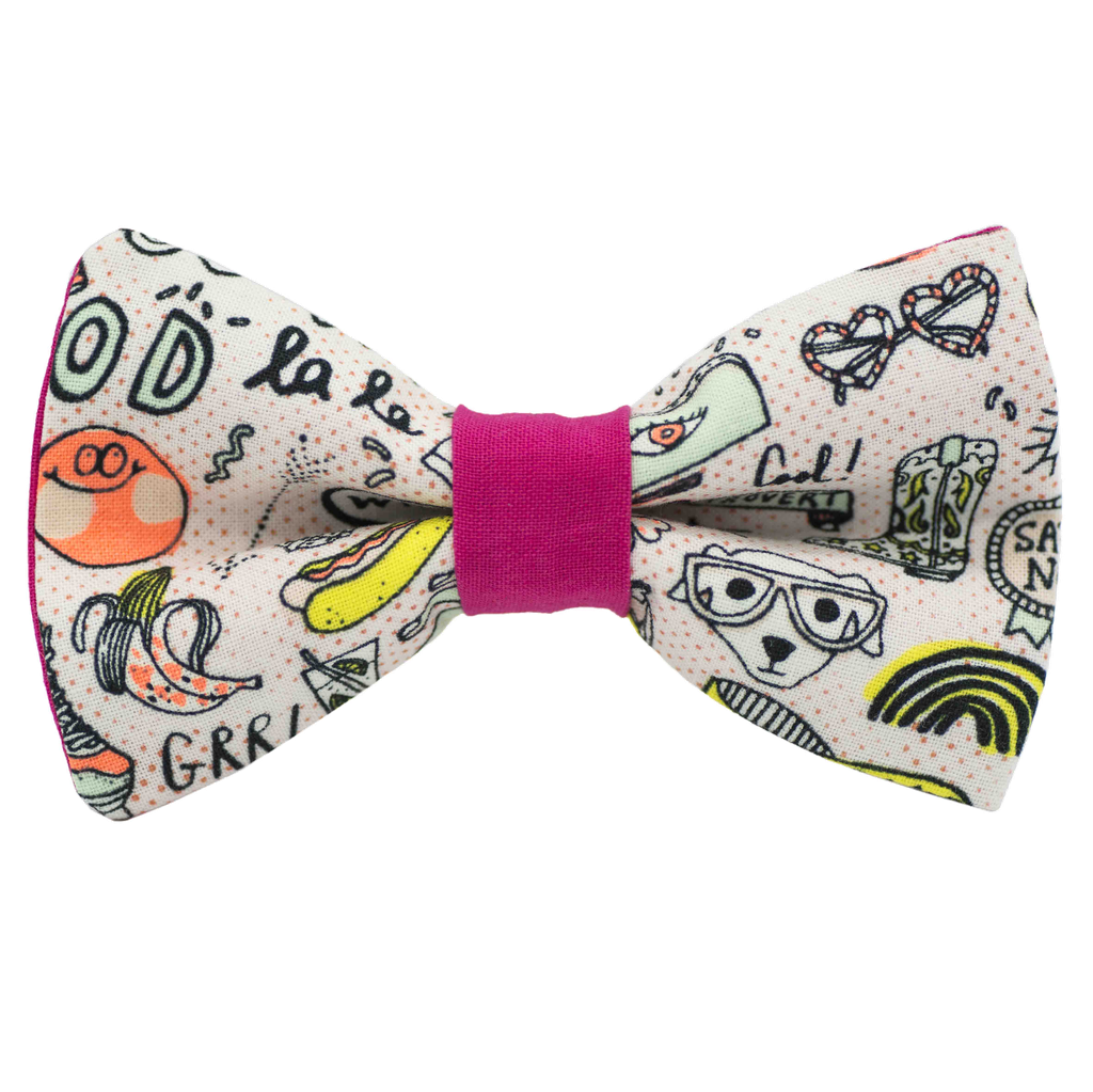 Noeud papillon "Pop Mania" stickers années 80