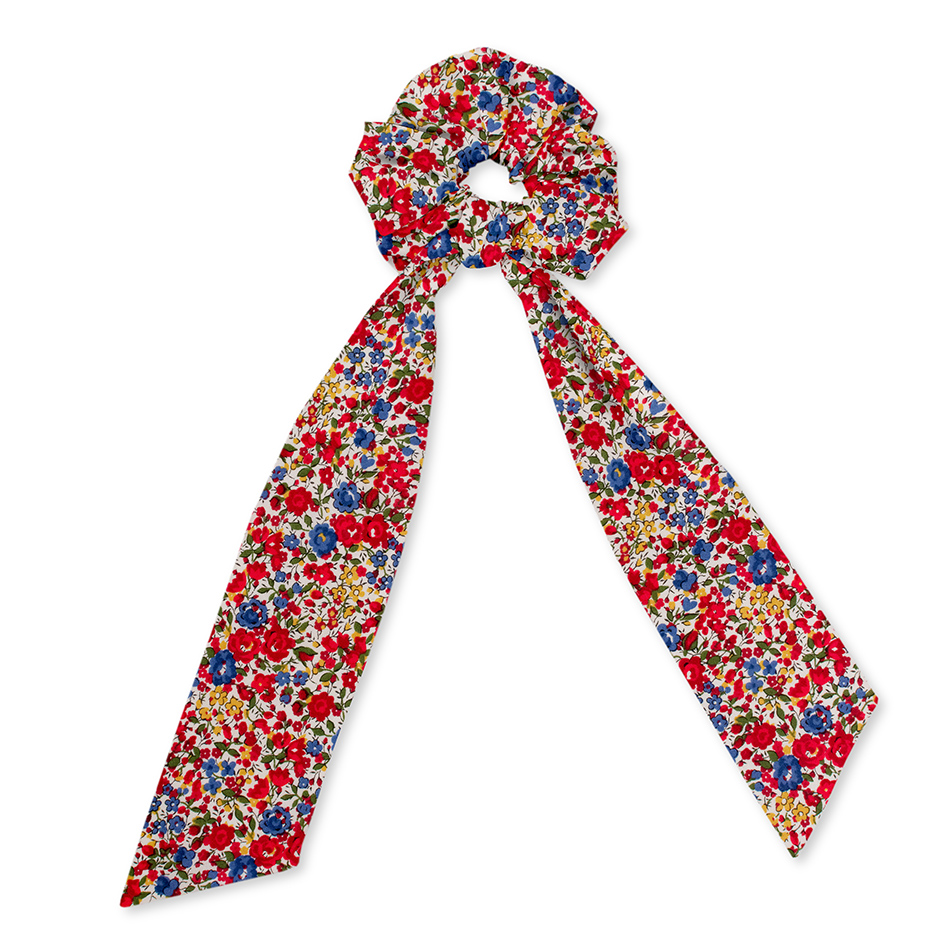Chouchou foulard Liberty "Emma and Georgina" rouge