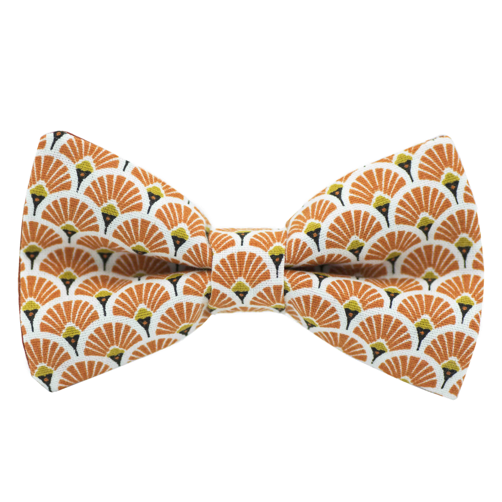 Noeud papillon japonais "Éventails" orange