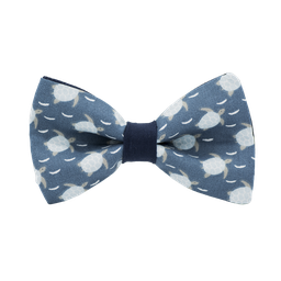 Noeud papillon "Chelonioidea" tortues bleu ciel sur fond bleu gris