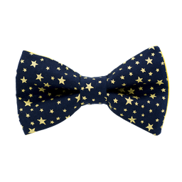 Noeud papillon "Golden Star" étoiles dorées sur fond bleu marine