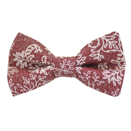 Noeud papillon "Christmas Storm" houx blanc sur fond rouge pailleté
