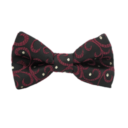 Noeud papillon "Persan" motifs bordeaux sur fond noir