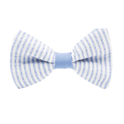 Noeud papillon "Knokke" rayures blanches et bleu ciel