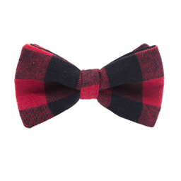 Noeud papillon "Kurt Cobain" motif écossais noir et rouge