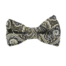 Noeud papillon "Golden Boy" motifs dorés et argentés sur fond noir