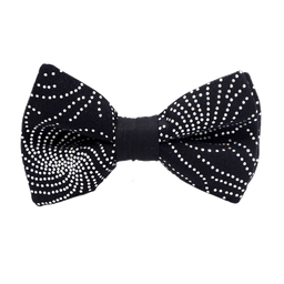 Noeud papillon "Constellation" spirales à brillants argentés