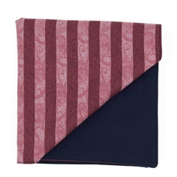 Pochette "Sam" rayures rose et lie de vin