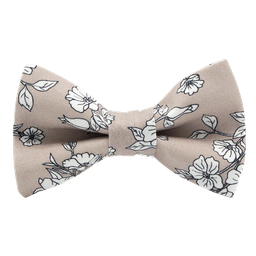 Noeud papillon "White Flowers" beige