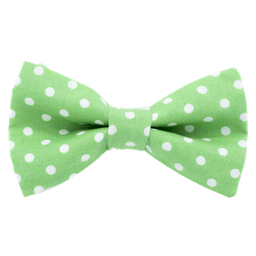 Noeud papillon "Big Dots" points blancs sur fond vert pomme