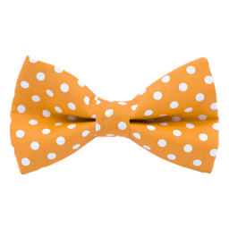 Noeud papillon "Big Dots" points blancs sur fond orange