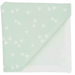 Pochette "Pythagore" triangles blancs sur fond vert anis