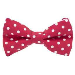Noeud papillon "Big Dots" points blancs sur fond rouge