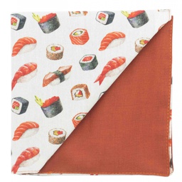 Pochette "Sushi Time" sushis orange sur fond blanc