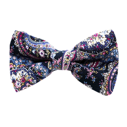 Noeud papillon "Cachemire" bleu marine