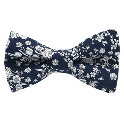 Noeud papillon Liberty "Summer Blooms" bleu marine