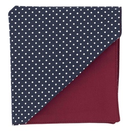 Pochette "Little Dots" petits pois blancs sur fond bleu marine