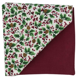Pochette "Christmas Vibes" houx et pomme de pin