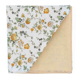 Pochette "Capucines" fleurs oranges sur fond blanc