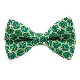 Noeud papillon japonais "Polygone" vert émeraude