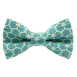 Noeud papillon japonais "Polygone" turquoise