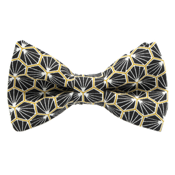 Noeud papillon japonais "Polygone" noir