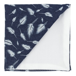 Pochette jean "Denim Swan" plumes blanches