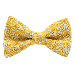 Noeud papillon japonais "Polygone" jaune