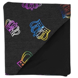 Pochette jean "Queen Elizabeth" couronnes multicolores