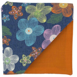 Pochette jean "Woodstock Spirit" fleurs colorées