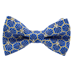 Noeud papillon japonais "Polygone" bleu roi
