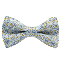 Noeud papillon japonais "Polygone" bleu ciel